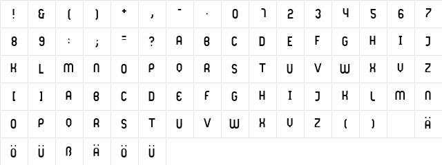 Mass Regular  glyph index