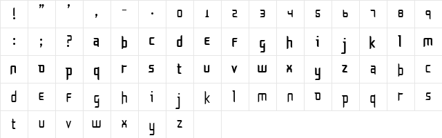 Sliver Regular  glyph index