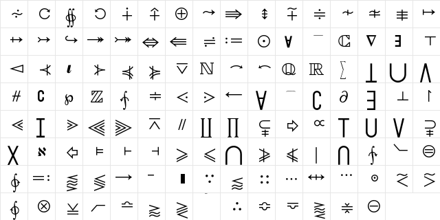Mathematical Pi 2 BQ Regular  glyph index