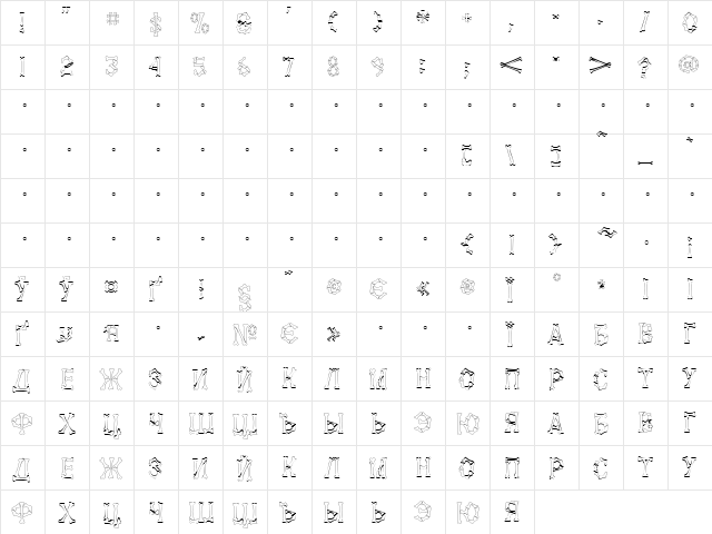 SetterVK white Normal  glyph index