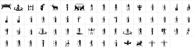EgyptianDeities Regular  glyph index