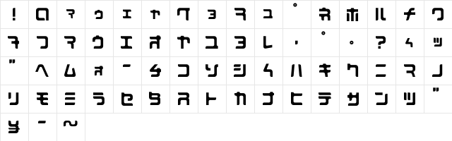 MarkingMarker KANA  glyph index