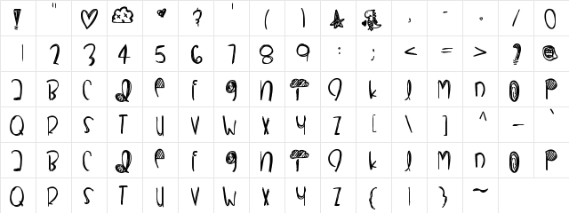 ImaHaveYou Medium  glyph index