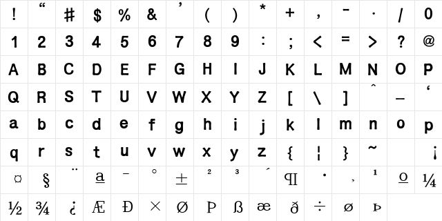 ״&#56731̴ Regular  glyph index