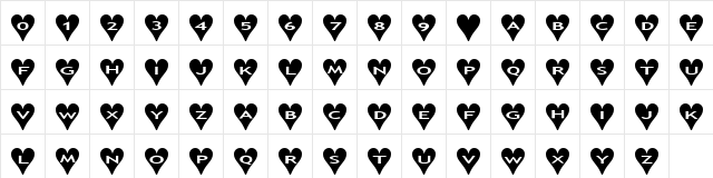 AlphaShapes hearts Normal  glyph index