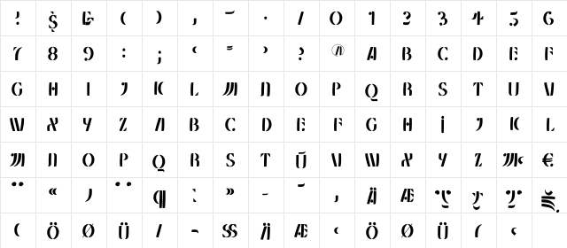 MKlungerFS Regular  glyph index