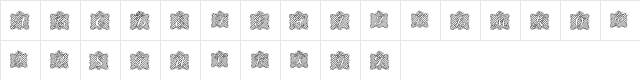 Ribbon Caps Regular  glyph index