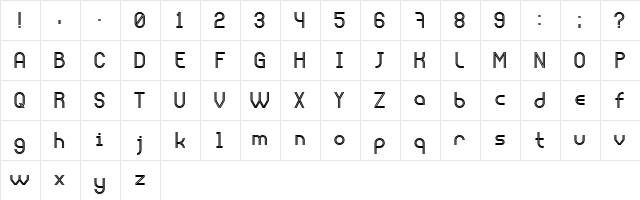 Liquidrom Regular  glyph index