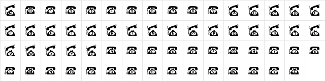 New Regular  glyph index