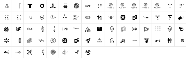 Nucleus Two  glyph index