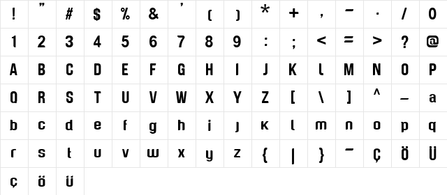 Genghis Khan >;C68@=K9  glyph index