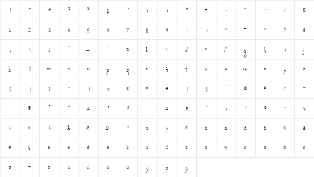 NoteAshunSonofGriff Medium  glyph index
