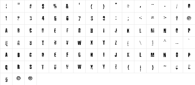 Mentha Rapture Regular  glyph index