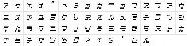 ManiacKt Regular  glyph index