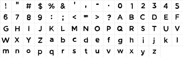 CF Band of Brothers PERSONAL Regular  glyph index