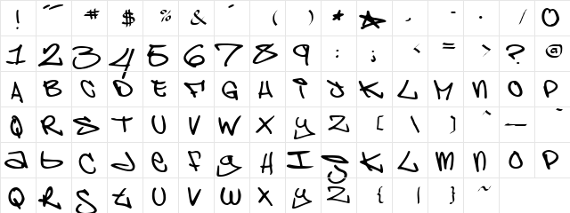 ChaosKid's Brooklyn Kid Regular  glyph index