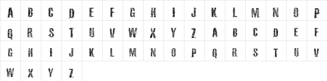 VTKS 36 Regular  glyph index