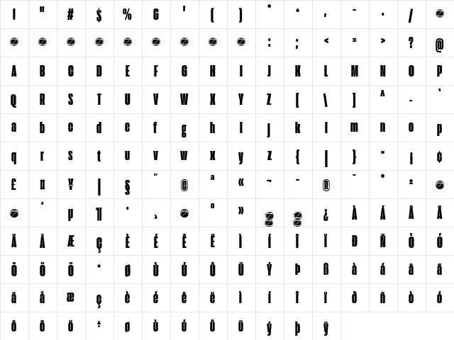 Extenda Trial 40 Hecto  glyph index