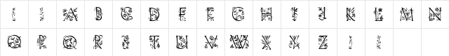 FleurDisplayCapsSSi Medium  glyph index