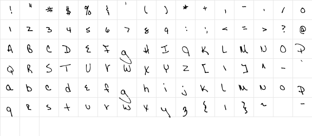 Morgan Regular  glyph index
