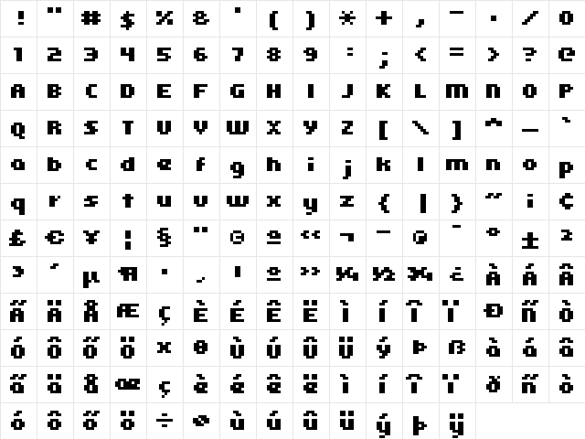 kroeger 05_65 Regular  glyph index