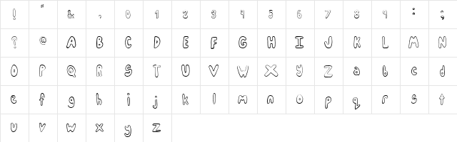 IceCreamParty Regular  glyph index
