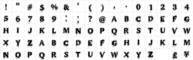 MR.MONSTAR Regular  glyph index