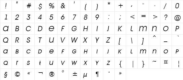 a_AvanteTitlerCpsLC LightItalic  glyph index
