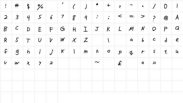 DrawFont Medium  glyph index