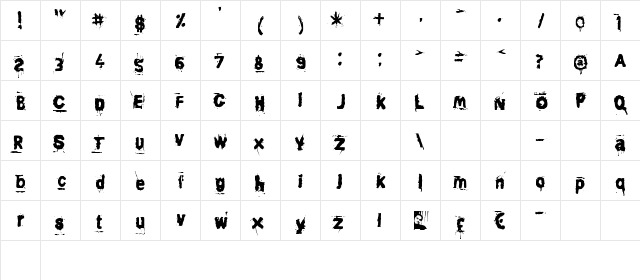 Awaken Regular  glyph index