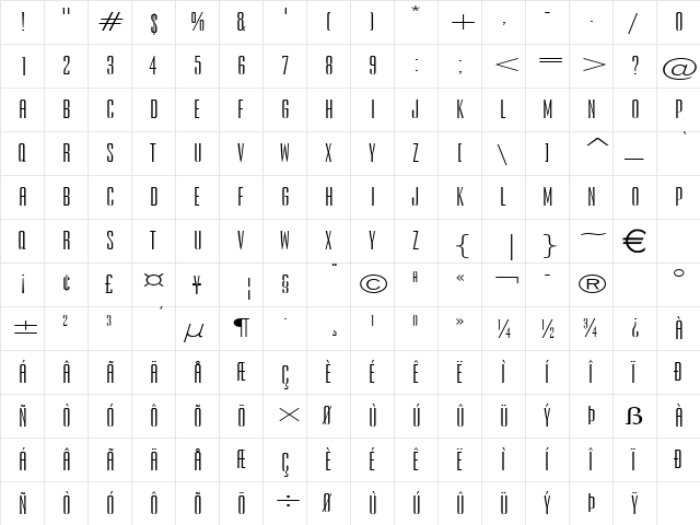 ExpelExtended Normal  glyph index