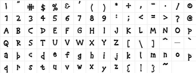 Scrap Shadow Regular  glyph index