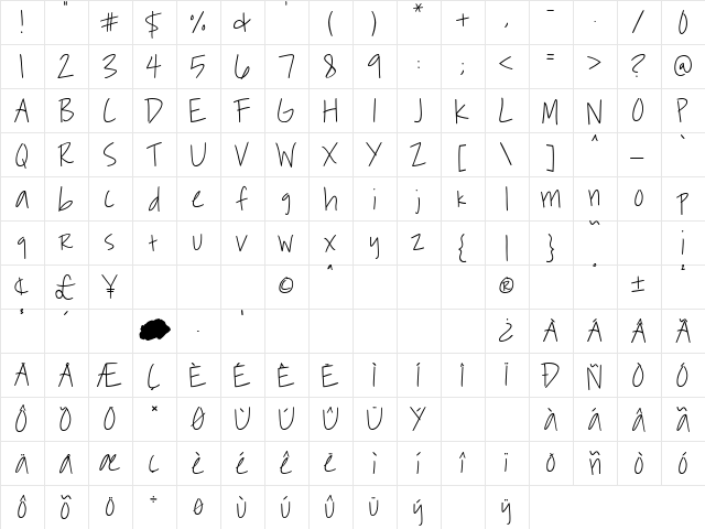 觪뾦 觪鞦뗮骱  glyph index