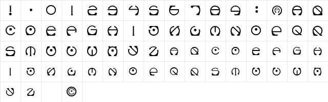 P22 Vienna Round Regular  glyph index