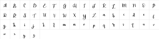 Serfeb FREE Regular  glyph index