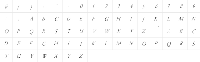 Lichtner-Italic Regular  glyph index