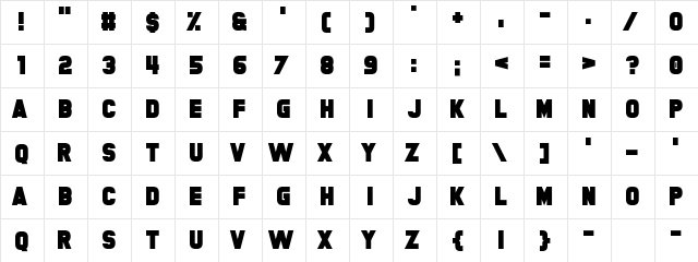 Trample Over Beauty Regular  glyph index