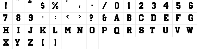 AWENITA Regular  glyph index