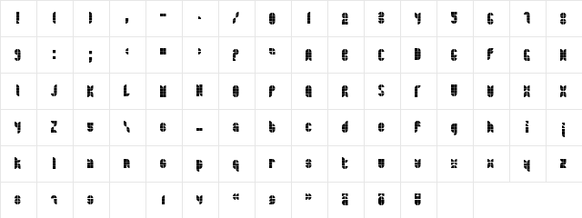 Bath Normal  glyph index