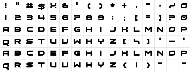 Hot Bleb Regular  glyph index