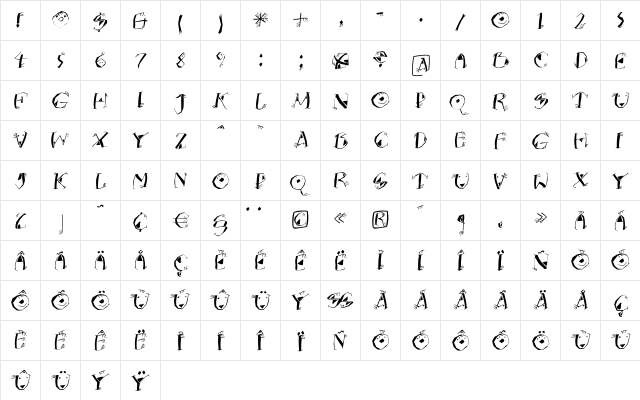 K-Neptuns Regular  glyph index