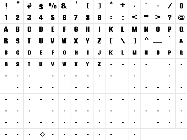 Subdivisions 4 Regular  glyph index