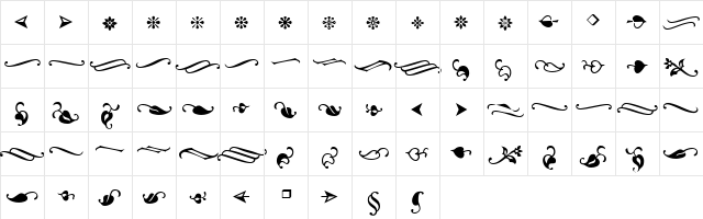 Ornements ADF Regular  glyph index
