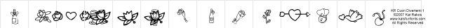 KR Cuori Divertenti 1 Regular  glyph index