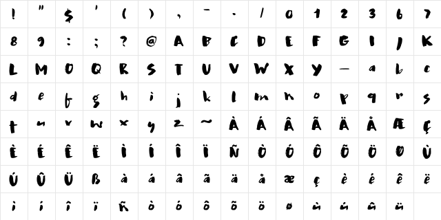 Treppenwitz DEMO Regular  glyph index