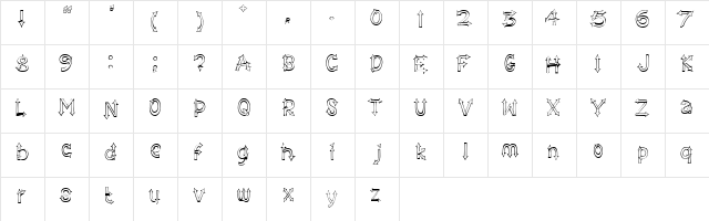 TARGET Regular  glyph index