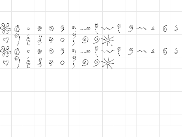 MTF_CHUNKIEDOODLE Regular  glyph index