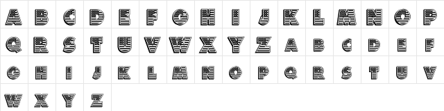 American Dream Regular  glyph index