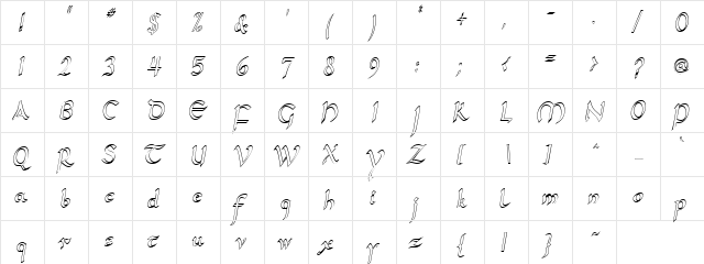 SefieEefie Regular  glyph index