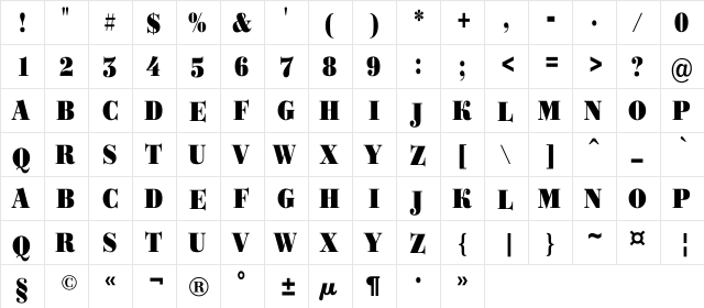 a_BodoniOrtoTitulNr Black  glyph index